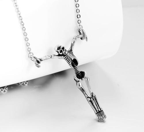 Wholesale Stainless Steel Human Skeleton Bones Shaped Necklace