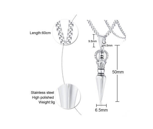Wholesale Stainless Steel Spear Pendant necklace