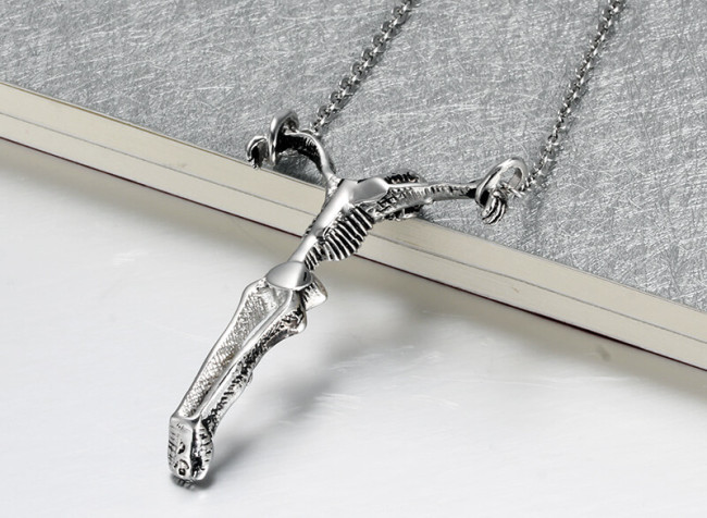 Wholesale Stainless Steel Human Skeleton Bones Shaped Necklace