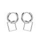 Wholesale Stainless Steel Mens Square Dangle Hoop Earrings