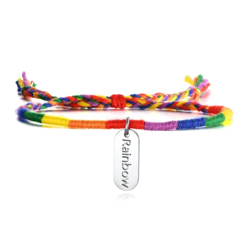 Wholesale Stainless Steel Thin Rope Colorful Rainbow Bracelets