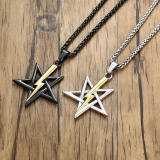 Wholesale Stainless Steel Star Pendant Necklace Silver