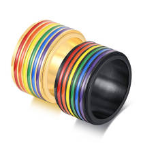 Wholesale Stainless Steel Gay Pride Rainbow Ring