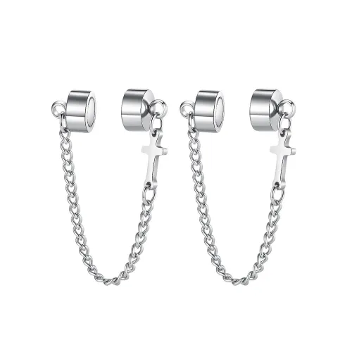 Wholesale Stainless Steel Non-piercing Ear Bone Clip with Cross