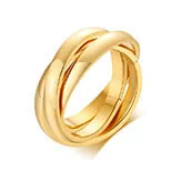 Wholesale Stainless Steel Gold Tricyclic Ring