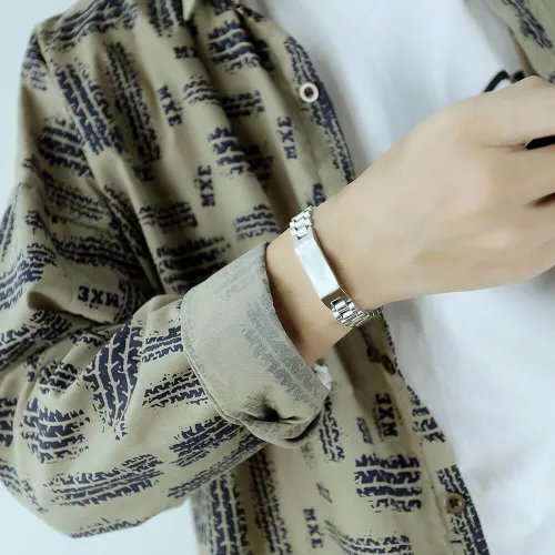 Wholesale Stainless Steel Watch Band with ID Bar Bracelet