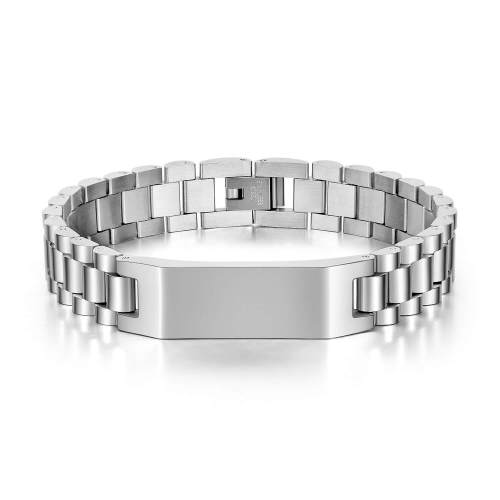 Wholesale Stainless Steel Watch Band with ID Bar Bracelet
