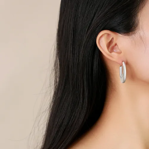 Wholesale Stainless Steel Fashion C Shape Stud Earrings