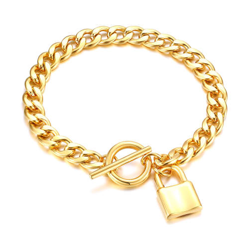 Wholesale Stainless Steel Women NK Chain Padlock Bracelet
