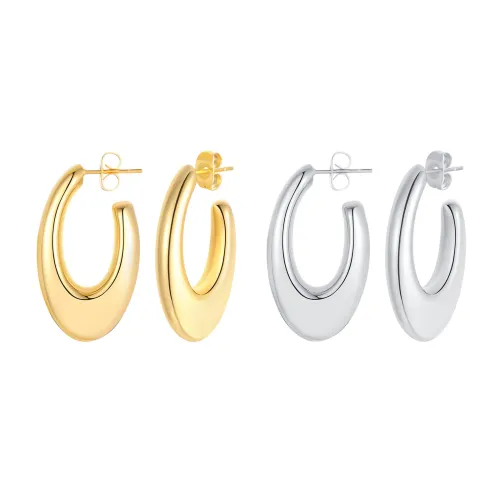 Wholesale Stainless Steel Fashion C Shape Stud Earrings