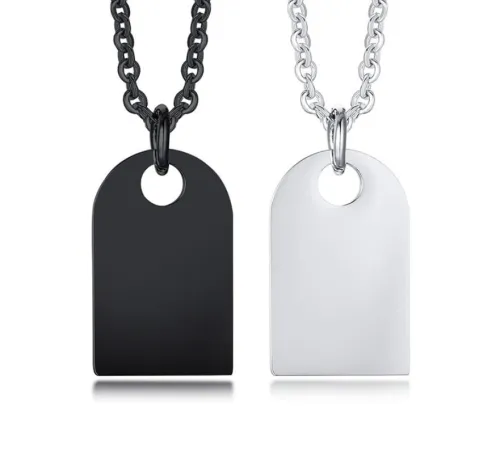 Wholesale Stainless Steel Engravable Geometric Dog Tag Pendant