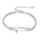 Wholesale Stainless Steel Box Chain Sideways Cross Bracelet