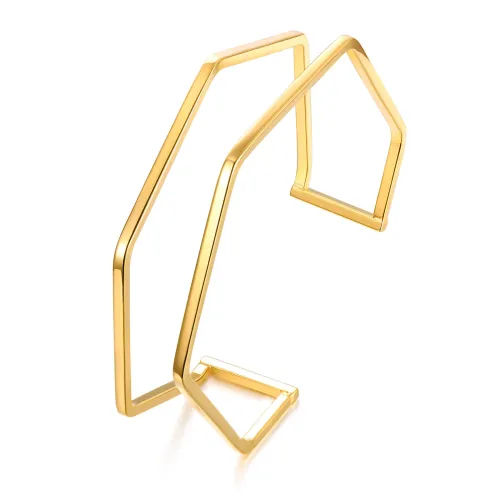 Wholesale Stainless Steel Hollow Geometric Bangle Bracelet