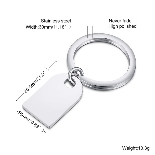 Wholesale Stainless Steel Engraved Geometric  keychain