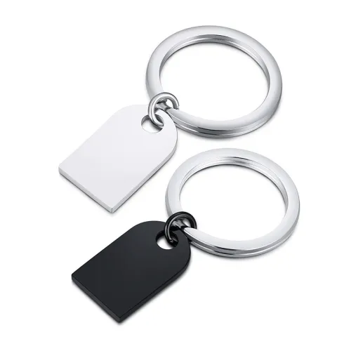 Wholesale Stainless Steel Engraved Geometric  keychain