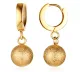 Wholesale Stainless Steel Matte Ball Hoop Earring
