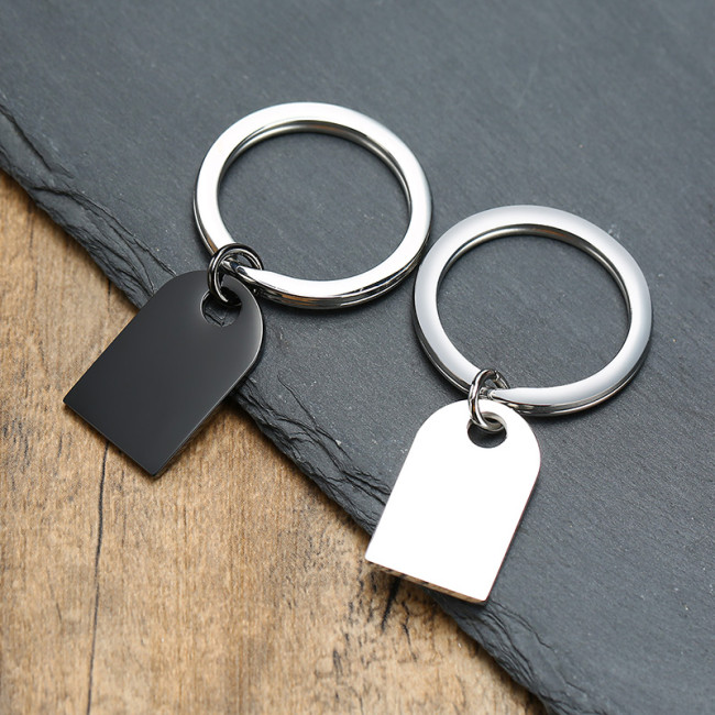 Wholesale Stainless Steel Engraved Geometric  keychain