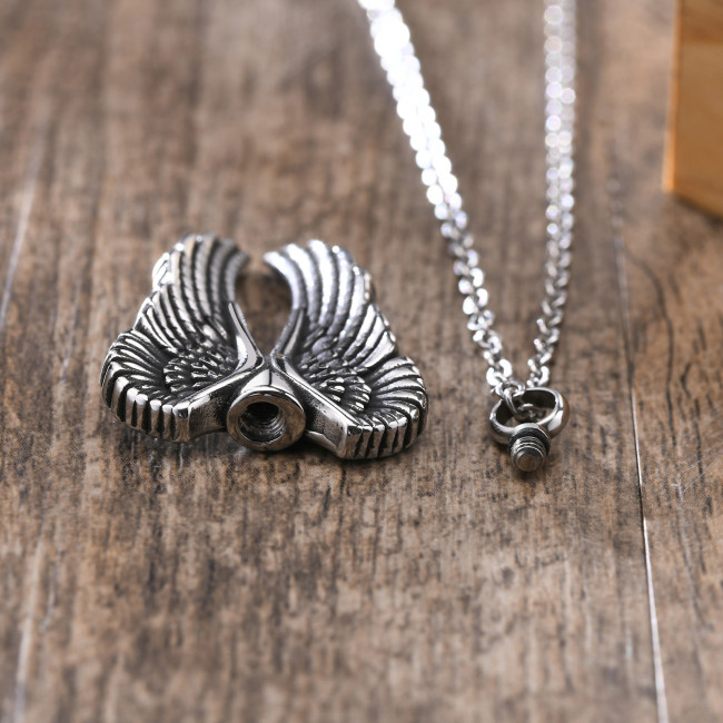 Wholesale Stainless Steel Angel Wings Memorial Ashes Pendant