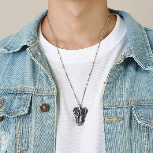 Wholesale Stainless Steel Angel Wings Memorial Ashes Pendant