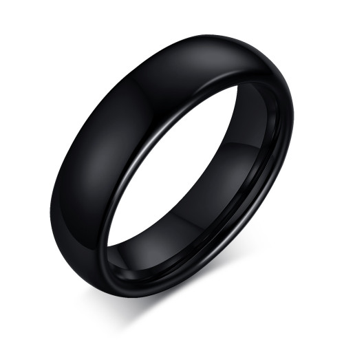 Wholesale Classic 6mm Black Tungsten Wedding Ring