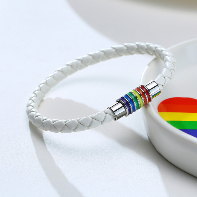 Wholesale Stainless Steel Rainbow Flag Pride Bracelet