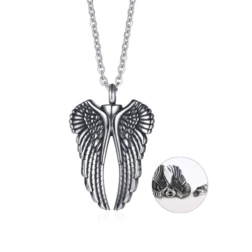 Wholesale Stainless Steel Angel Wings Memorial Ashes Pendant