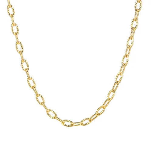 Wholeasle Stainless Steel Hammered Link Chain Necklace