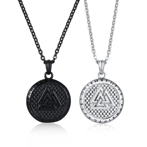 Wholesale Stainless Steel Valknut Runes Pendant