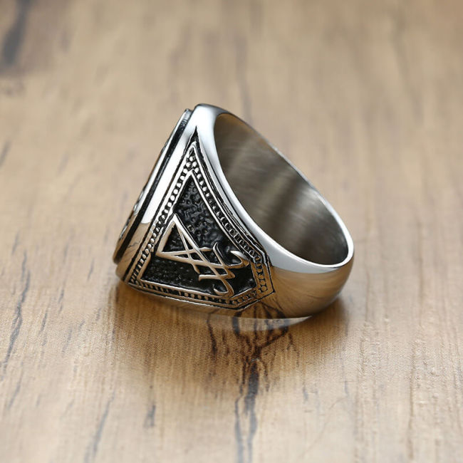 Wholesale Stainless Steel Mens Lucifer Signet Ring