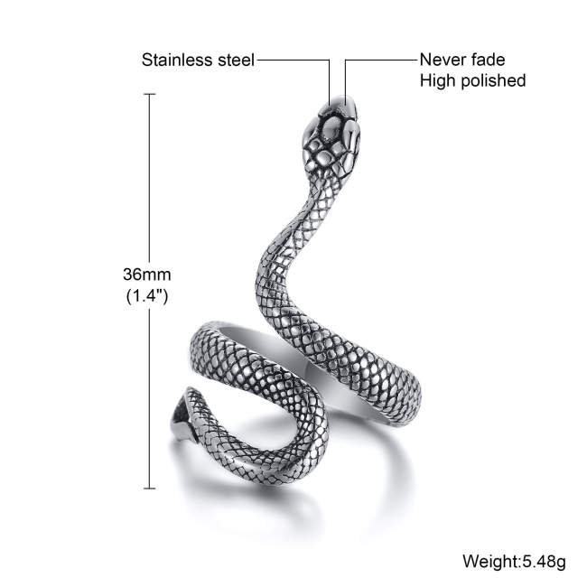 Wholesale Stainless Steel Crawling Snake Ring