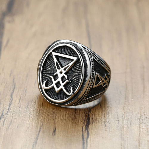 Wholesale Stainless Steel Mens Lucifer Signet Ring