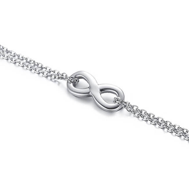 Wholesale Stainless Steel Infinity Double Chain Bracelet