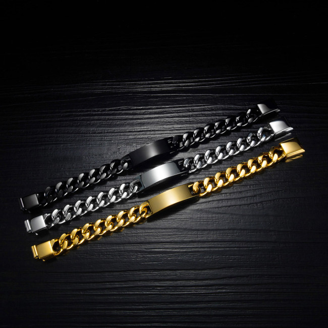Wholesale Stainless Steel Custom Cuban Link Chain Bracelet