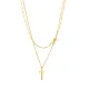 Wholesale Stainless Steel Double Cross Layered Necklace