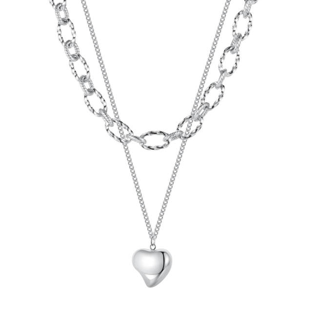 Wholesale Stainless Steel Irregular Heart Pendant Necklace