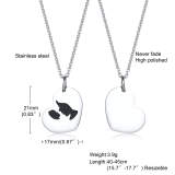 Wholesale Stainless Steel Mom and Baby Heart Necklaces