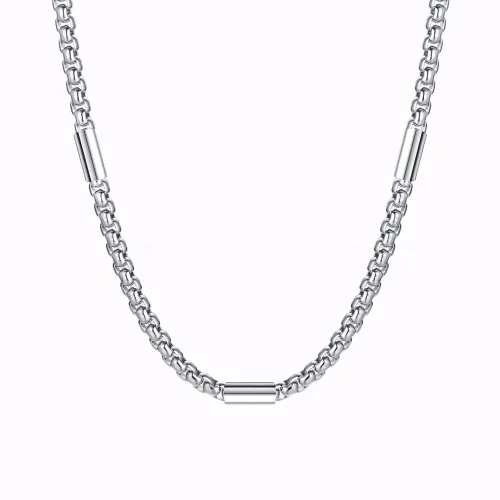 Wholesale Stainless New Style Rounded Box Chain Necklace