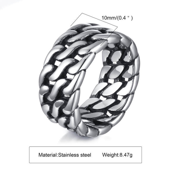 Wholesale Stainless Steel Vintage Chunky Chain Ring