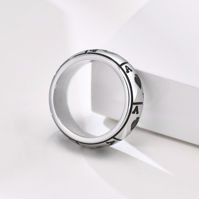 Wholesale Stainless Steel Ring with Spade A