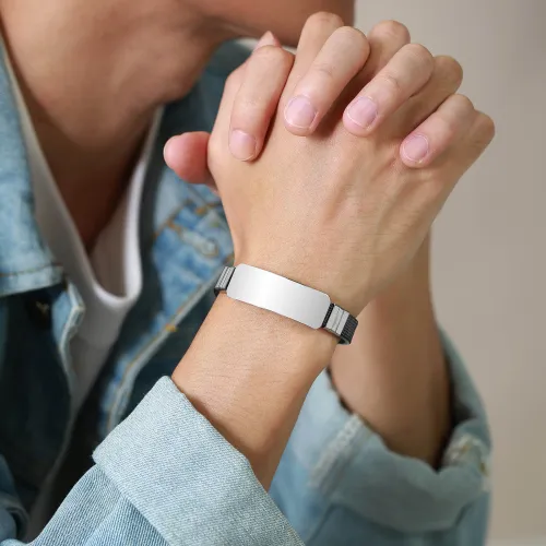 Wholesale Stainless Steel Mesh Watch Band ID Bracelet