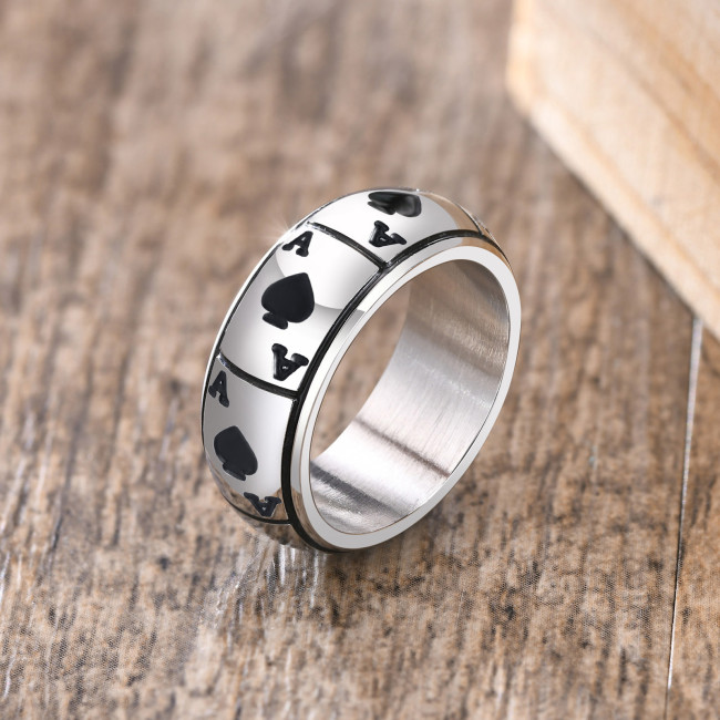 Wholesale Stainless Steel Ring with Spade A