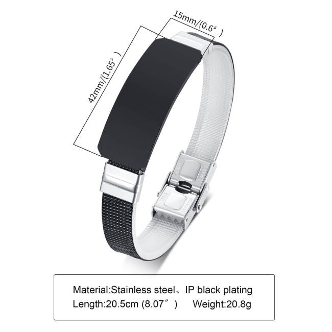 Wholesale Stainless Steel Mesh Watch Band ID Bracelet