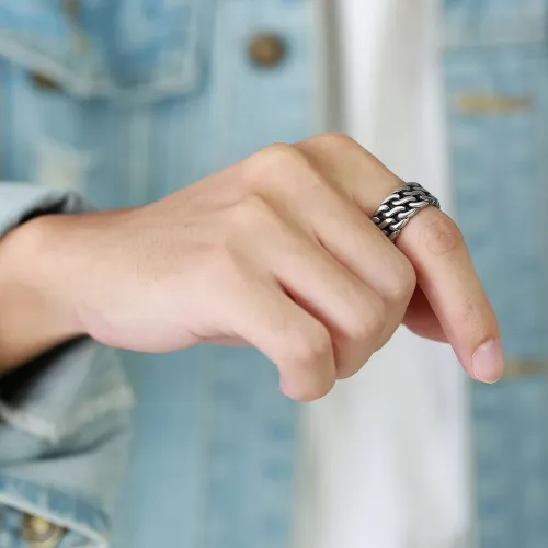 Wholesale Stainless Steel Vintage Chunky Chain Ring
