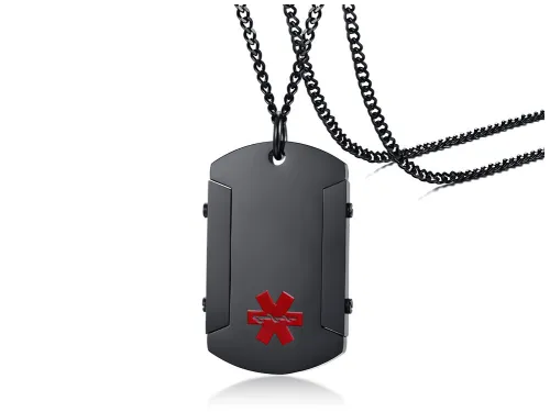 Wholesale Stainless Steel Personalized Black Medical Dog Tag