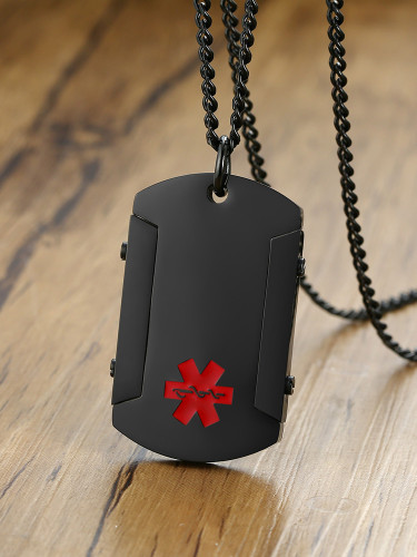 Wholesale Stainless Steel Personalized Black Medical Dog Tag