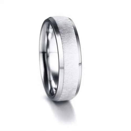 Wholesale 6mm Stainless Steel Brushed Ring