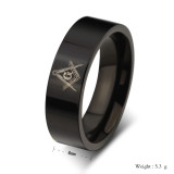 Wholesale Stainless Steel Black Masonic Rings