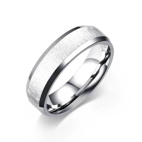 Wholesale 6mm Stainless Steel Brushed Ring