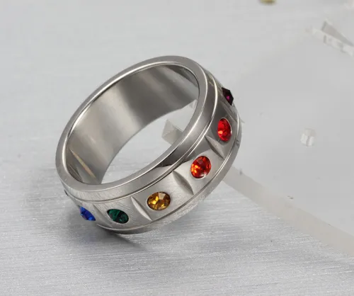 Wholesale CZ Rainbow Gay Commitment Rings