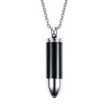 Wholesale Stainless Steel Bullet Cremation Pendants with Chain